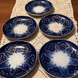 VINTAGE : 5 1/2” Superior Germany Cobalt Blue plates